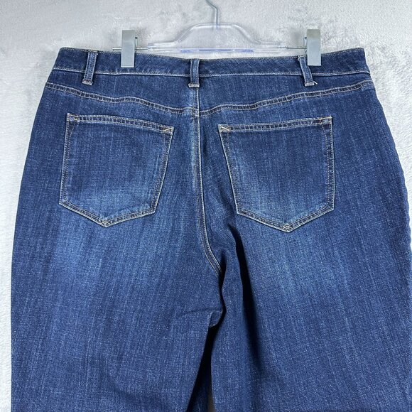 Talbots Jeans Womens Size 16W Straight Cropped Medium Wash High Rise Blue - Picture 4 of 12